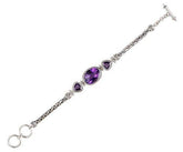 SB-2321-AM Sterling Silver Bracelet With Amethyst Q. Jewelry Bali Designs Inc